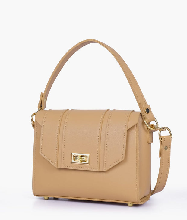 Cofee Compact Top Handle Cross Body Bag