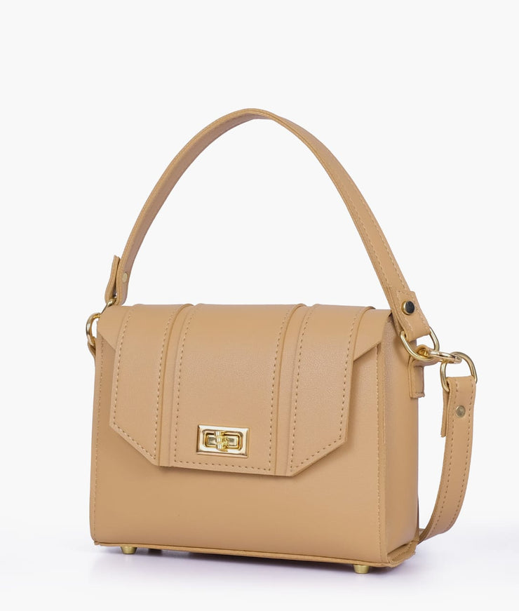 Cofee Compact Top Handle Cross Body Bag