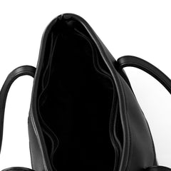 Premium Cow Texture Black Tote Bag