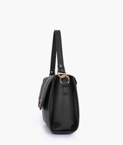 Black Compact Top Handle Cross Body Bag