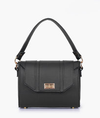 Black Compact Top Handle Cross Body Bag