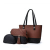 Olivia 3-Piece Tote Set ( Brown And Black)