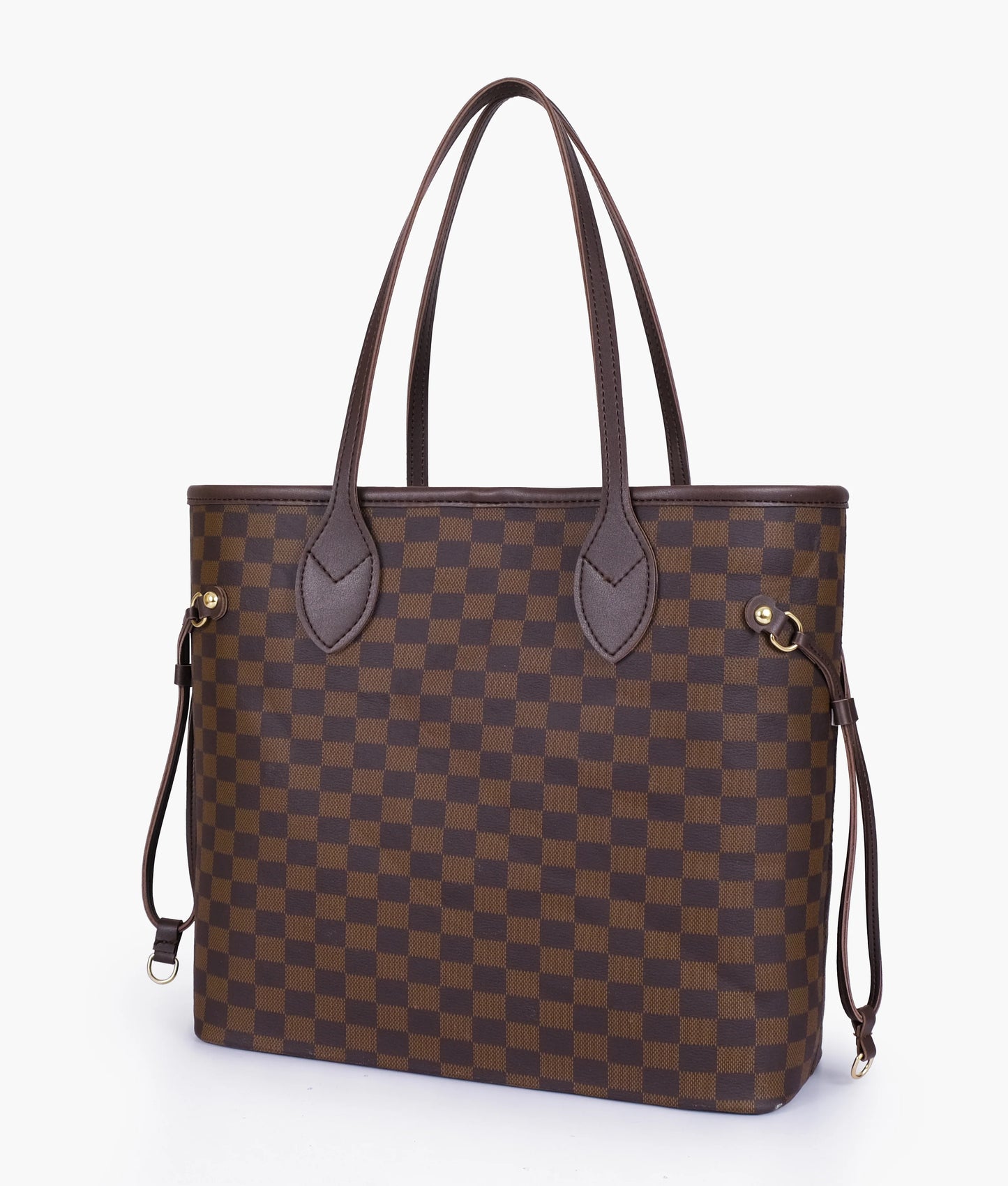 Classic Brown Checkered Tote Bag