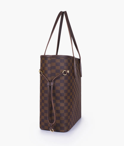 Classic Brown Checkered Tote Bag