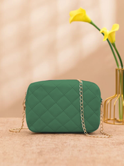 GREEN Quilted Crossbody Bag