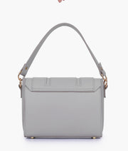 Compact Grey Top Handle Cross Body Bag