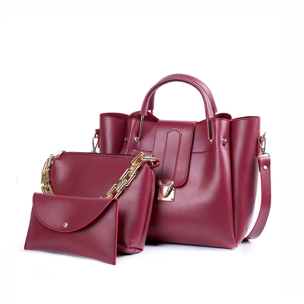 ELEGANCE PINK 3PCS HANDBAGS